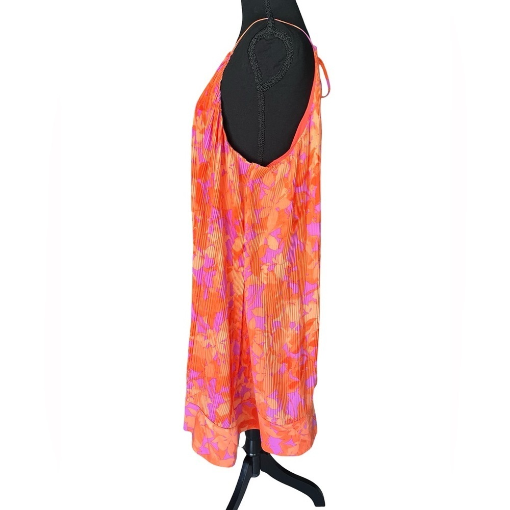 Taylor Vibrant Orange and Pink Midi Dress - Picture 2 of 4